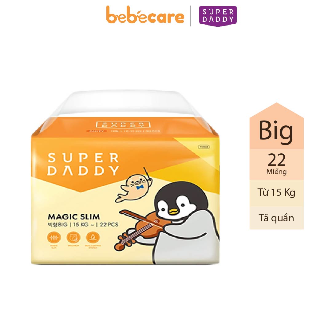 Tã quần Super Daddy Magic Slim size Big 22 Miếng (mẫu mới) - BebéCare